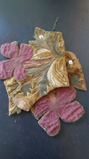 Vintage Velvet Appliqué with Gold Embroidery Floral Detail