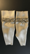 Grey Silk Plisse Fabric with Elegant Silver Beading Detail