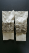 Grey Plissé Silk with Silver Bugle Beads Detail Luxury Cloth