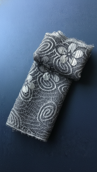 Vintage Gold Lace Overlay on Cashmere Elegant Luxury Fabric